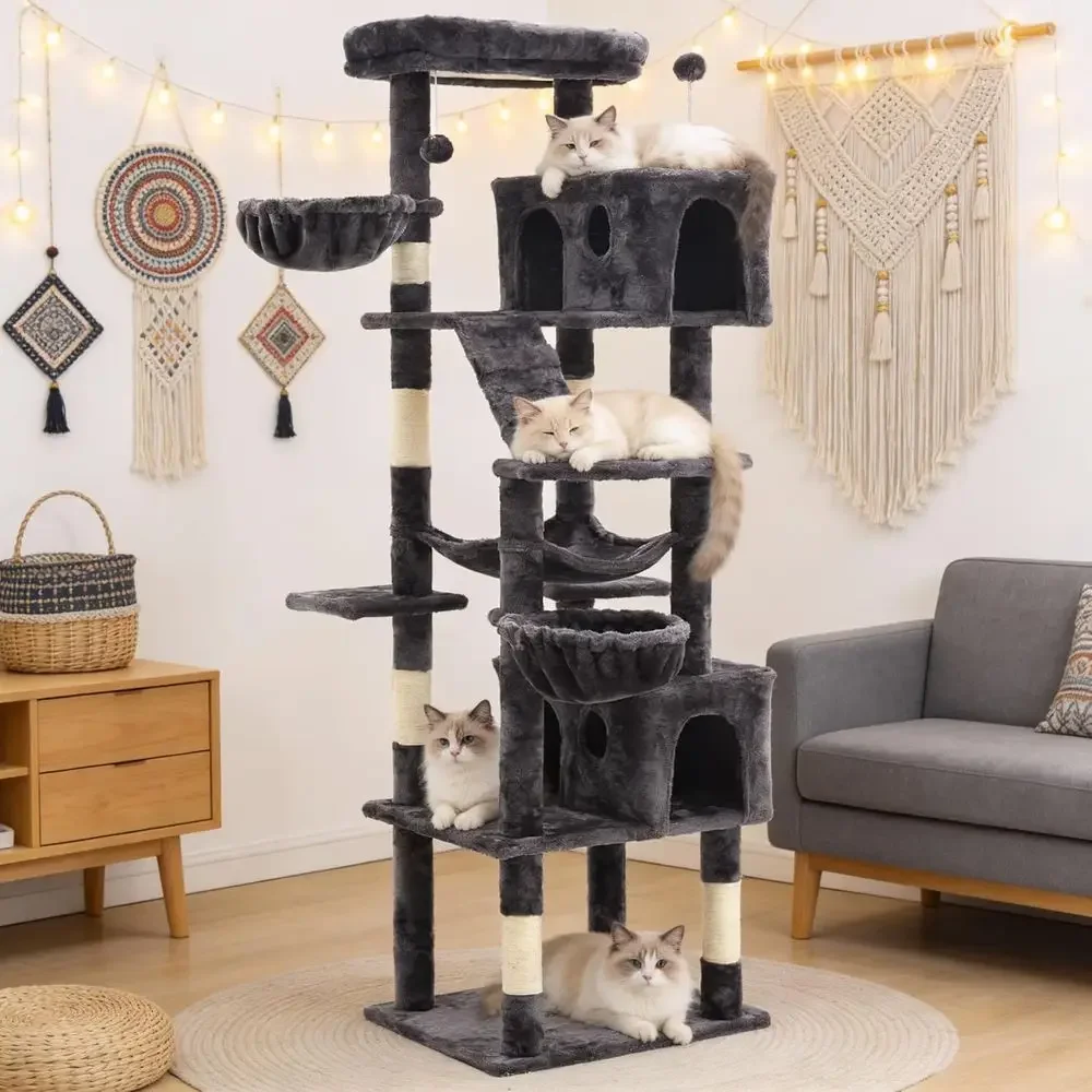 Cat Scratching Post - Árbol rascador alto de 74 pulgadas
