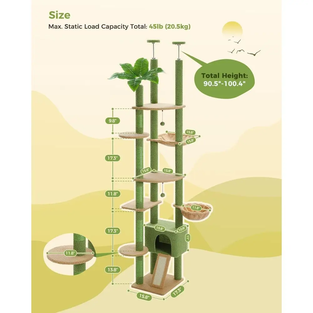 Árbol para Gatos Ajustable y A - Cat Scratching Post reseña y precio