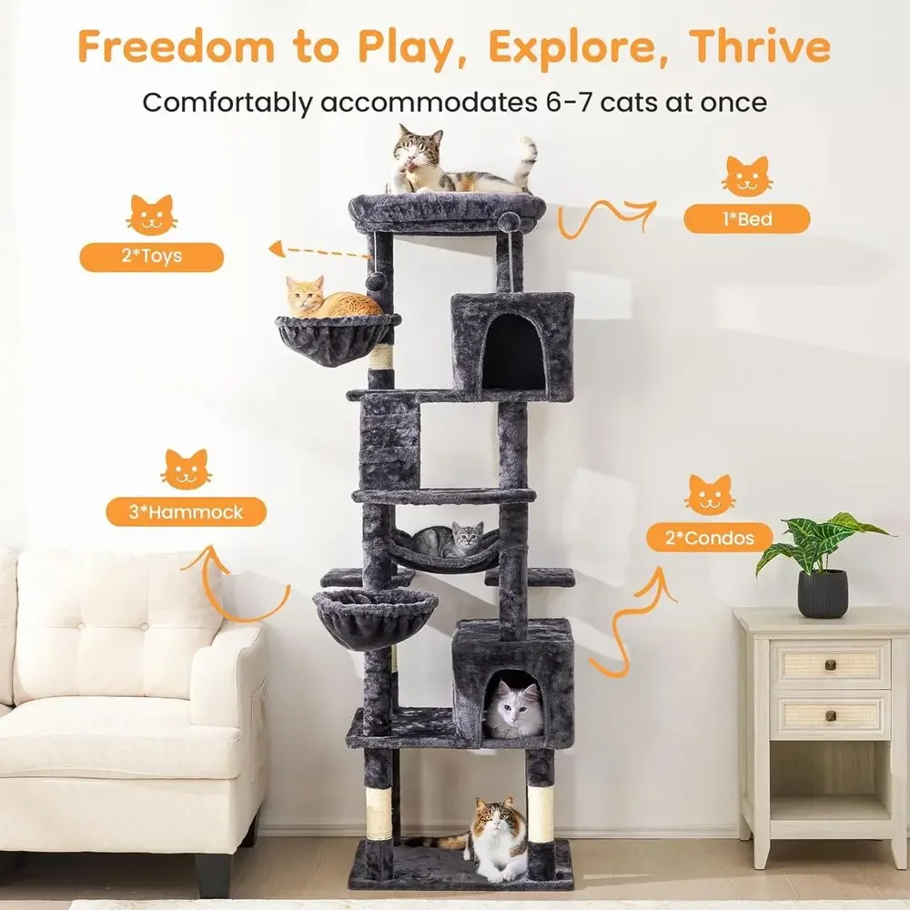 Árbol rascador alto de 74 pulg - Cat Scratching Post reseña y precio
