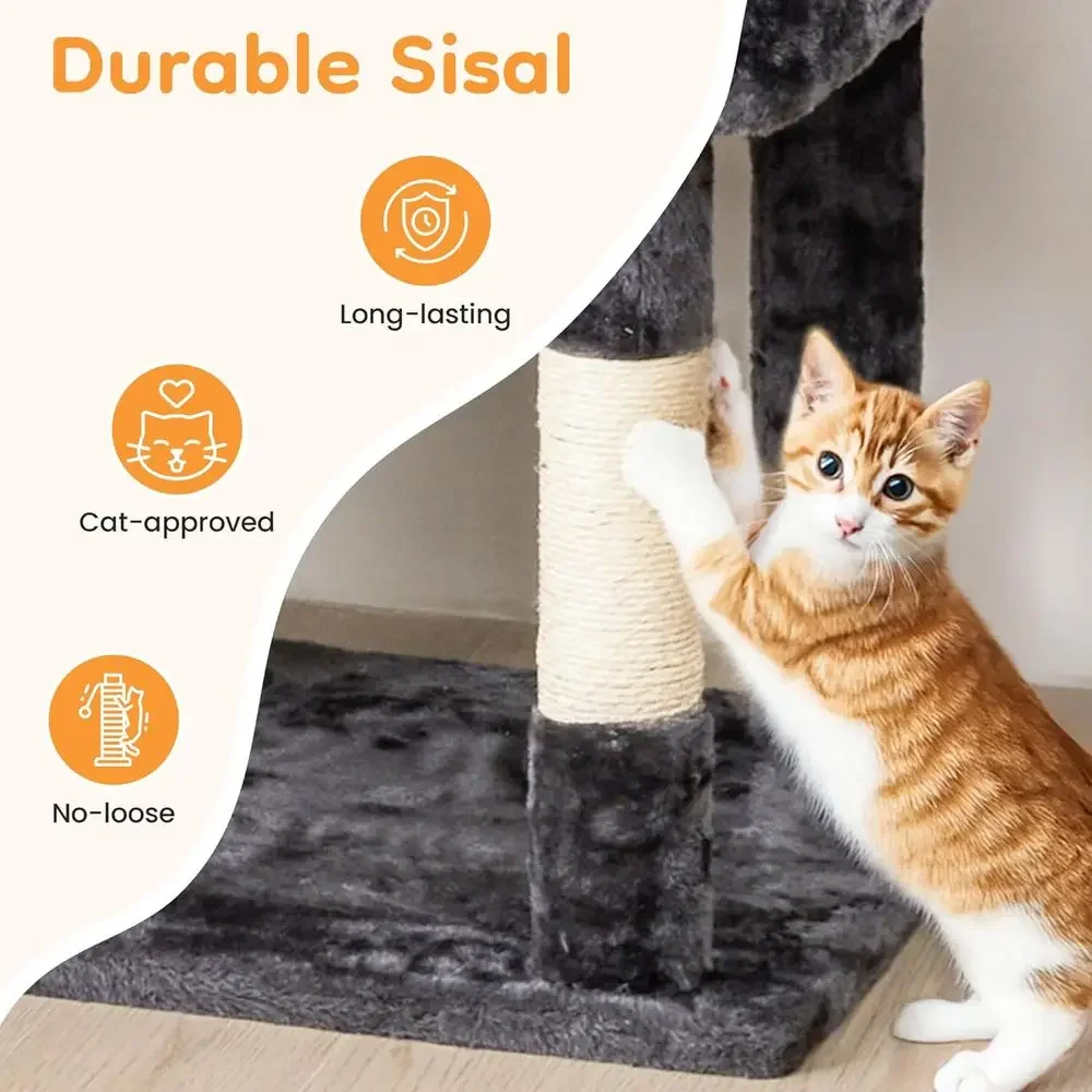 Árbol rascador alto de 74 pulg - Cat Scratching Post reseña y precio