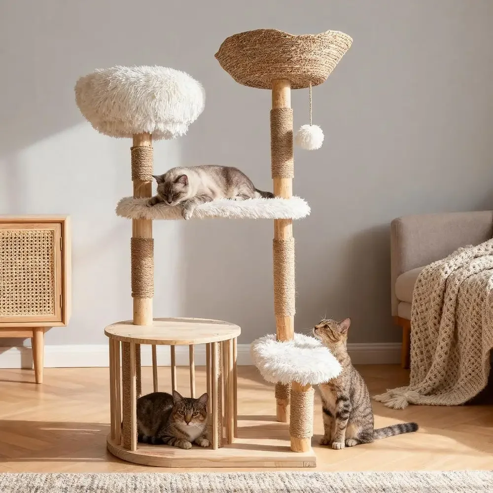 Torre para Gatos de Madera Nat - Cat Scratching Post reseña y precio